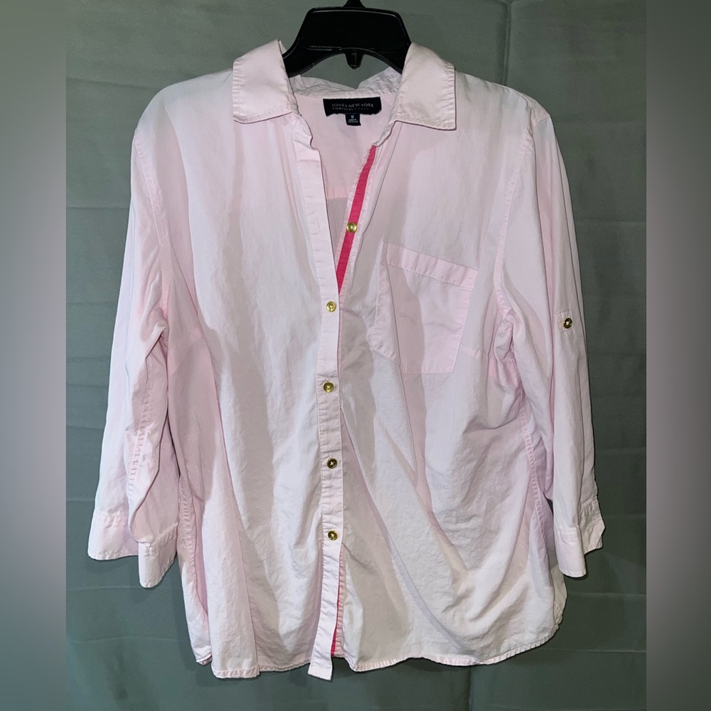 Jones New York Pink Button Down Blouse